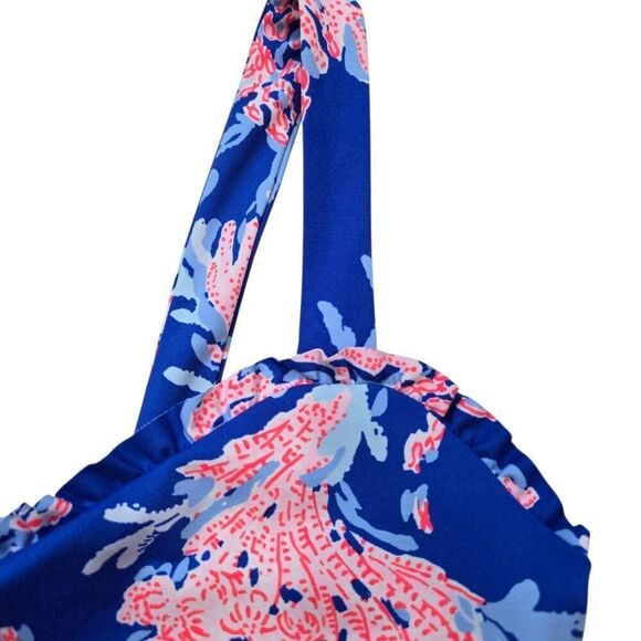 Lilly‎ Pulitzer Luxletic Zahara Sports Bra Women's Large Blue Wireless Pullover - Picture 3 of 5